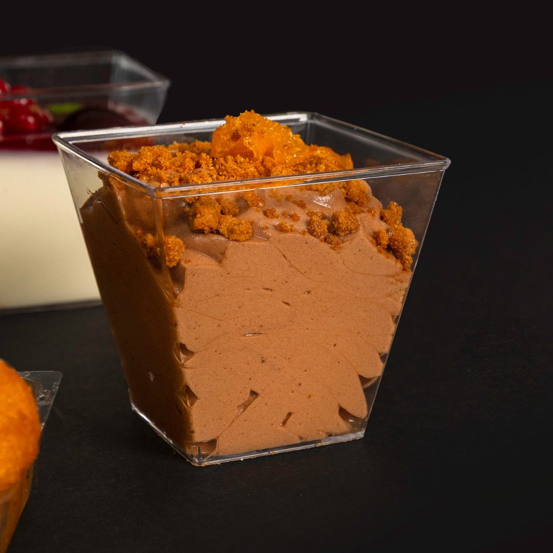 Mousse au chocolat, mandarine et curable